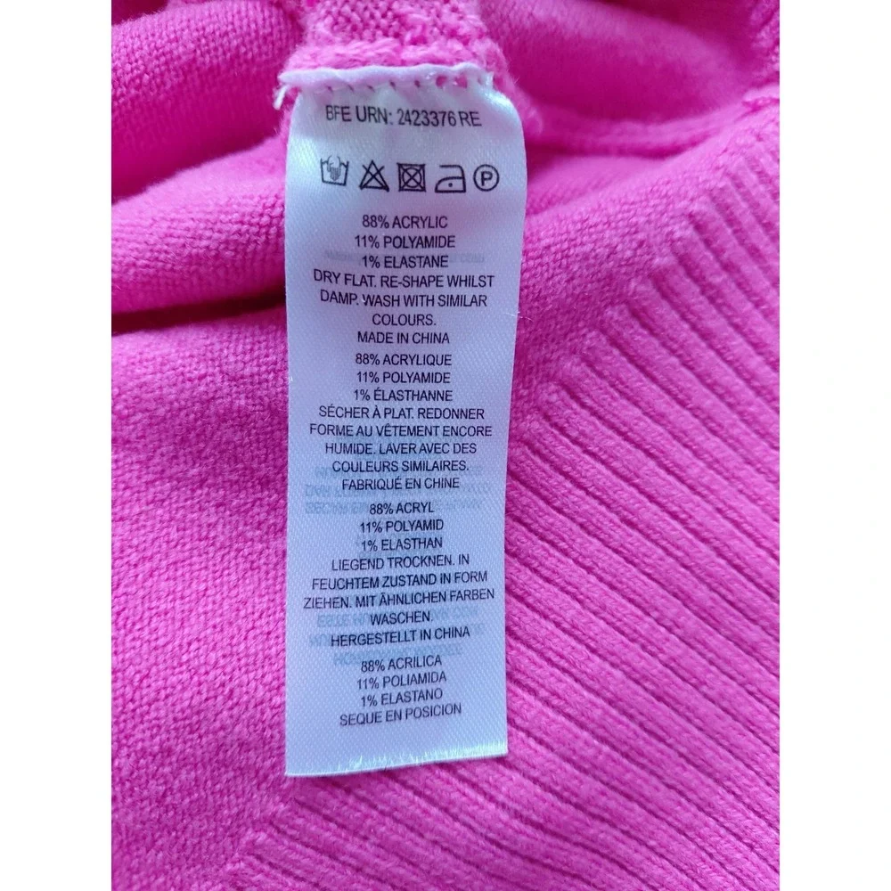 Bright Pink Cozy‎ Boxy Oversized Pullover Sweater Valentine's Women's Size XL - Picture 5 of 9